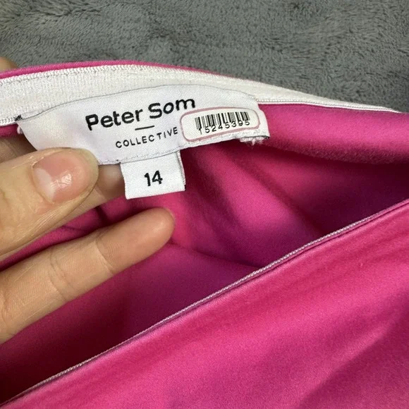 Peter‎ Som Dress Womens 14 Babydoll Pink Puff Sleeve Knee Length Chic Feminine - Picture 3 of 13